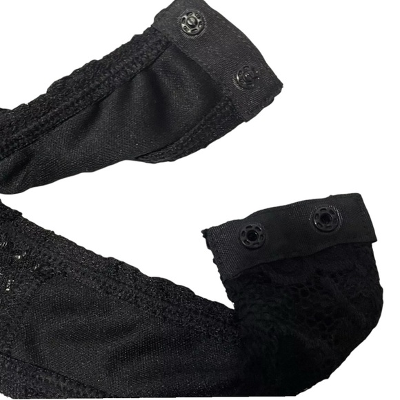 Lulus Women’s Black Lace Padded Clamshell Cup Bodysuit Snap Crotch Sz. S - Picture 8 of 10